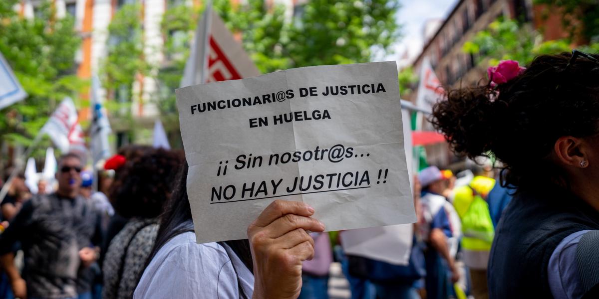 Los funcionarios y funcionarias de la Administracin de Justicia, en la manifestacin de Madrid el pasado 25 de mayo