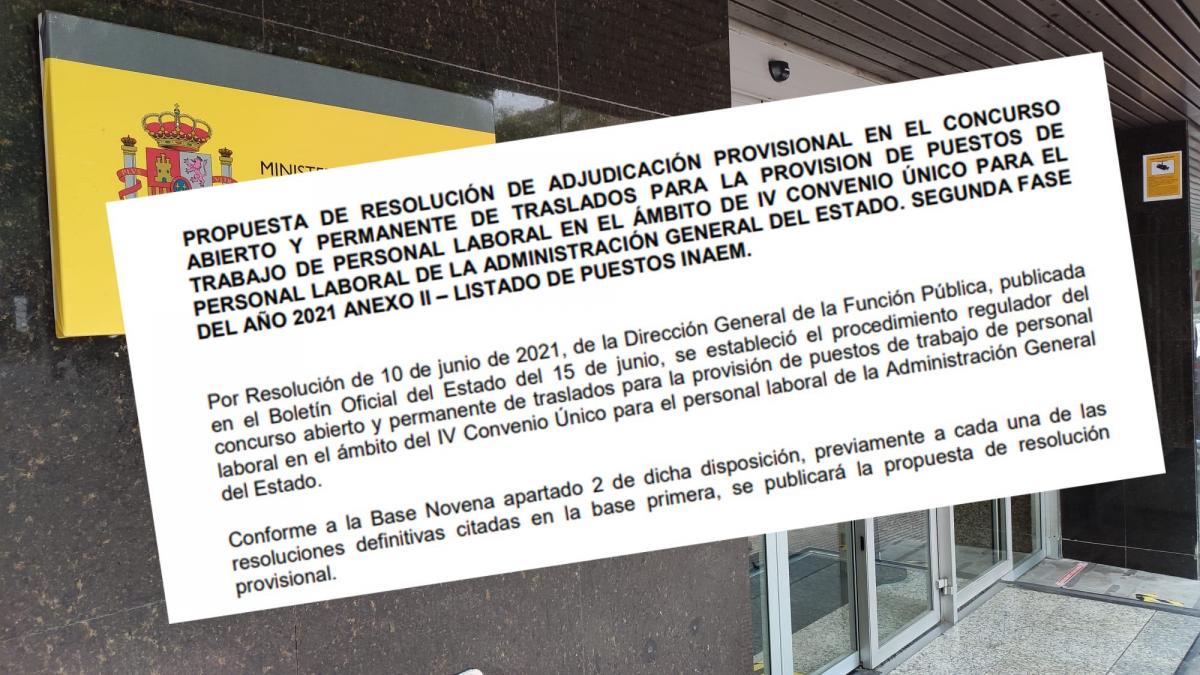 Adjudicacin provisional, listado de puestos INAEM.