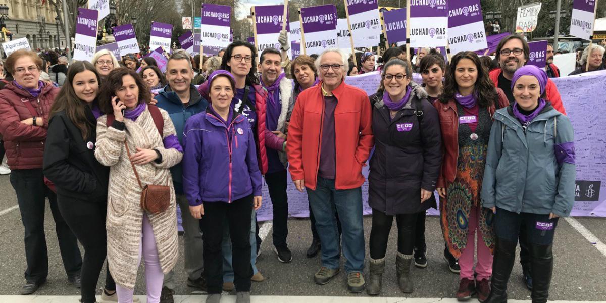 La representacin de FSC-CCOO en la manifestacin del 8M en Madrid estuvo encabezada por el secretario general, Pepe Fernndez