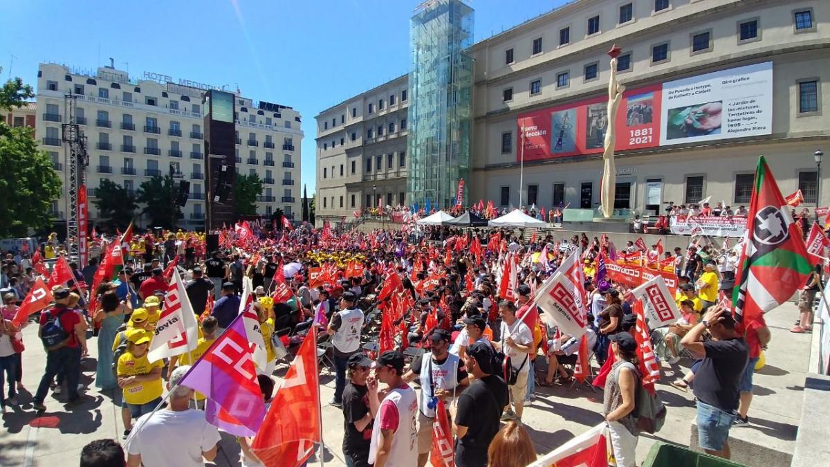 Acto en Madrid de negociadores y negociadoras laborales de CCOO y UGT #SalarioOConflicto (foto CS CCOO)