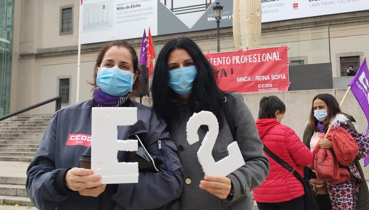 Concentracin de CCOO en el Museo Reina Sofa