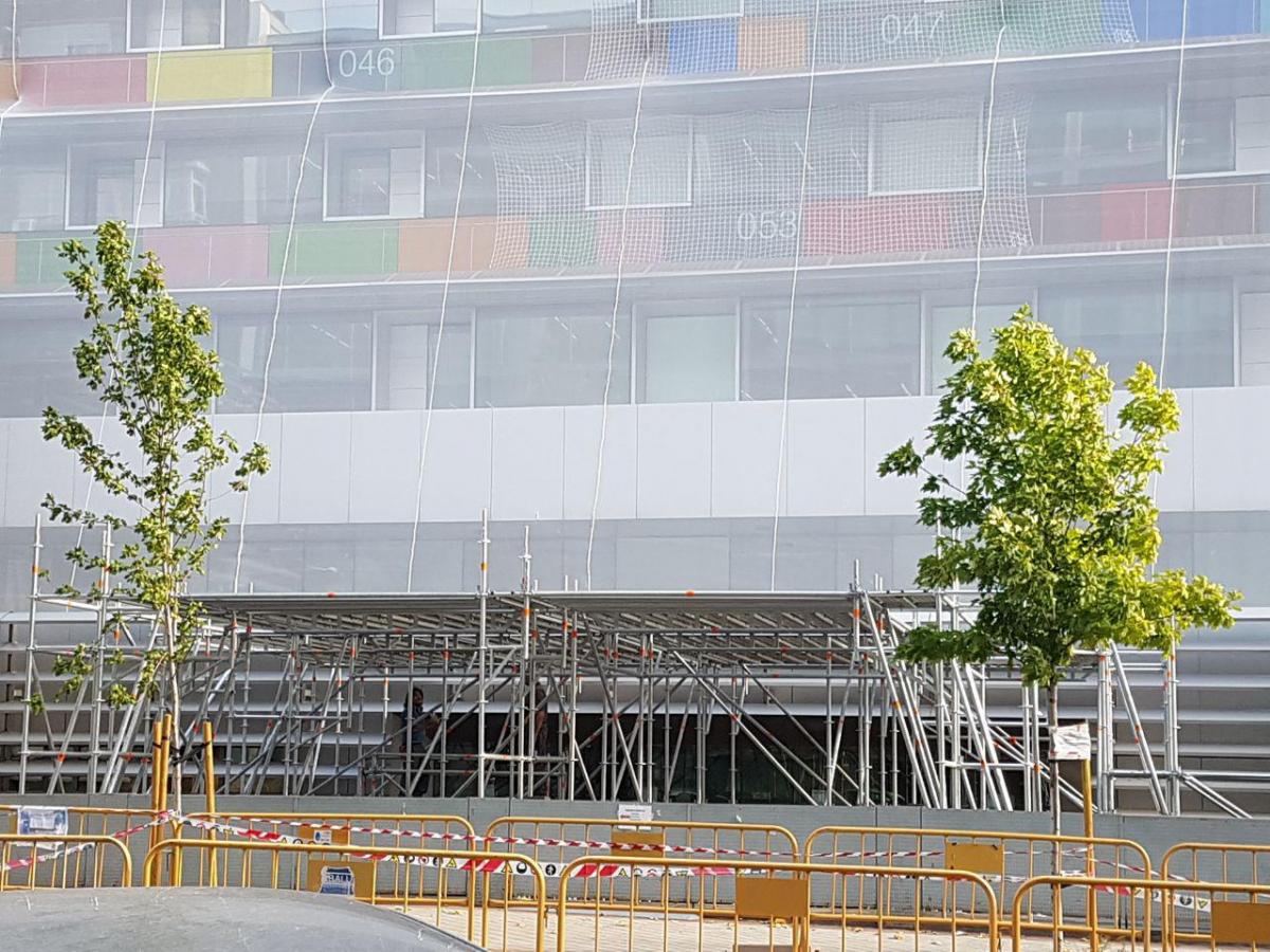 Sede del INE en Madrid, actualmente en obras tras la declaracin de emergencia el pasado 2 de agosto