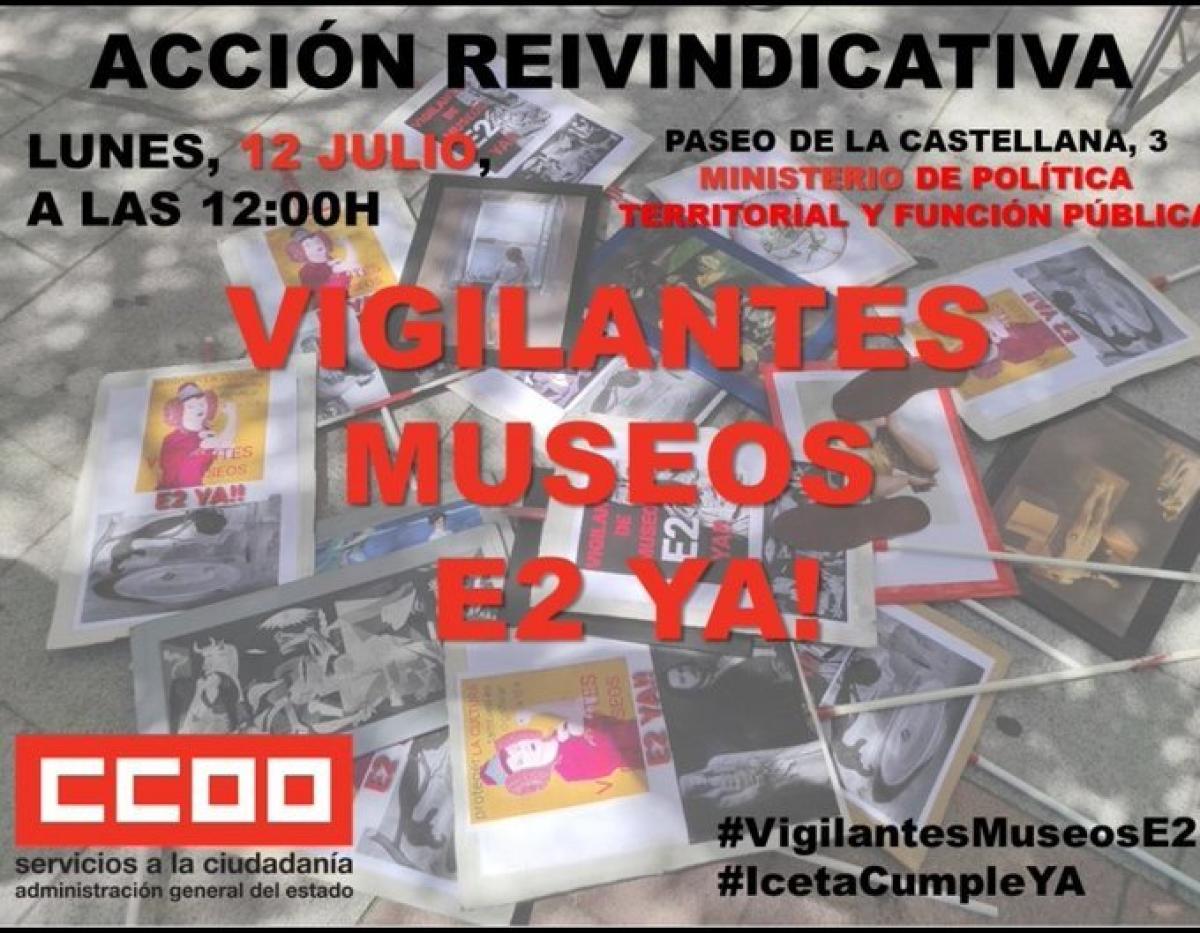 Cartel Accin reivindicativa de CCOO en Paseo Castellana, 3