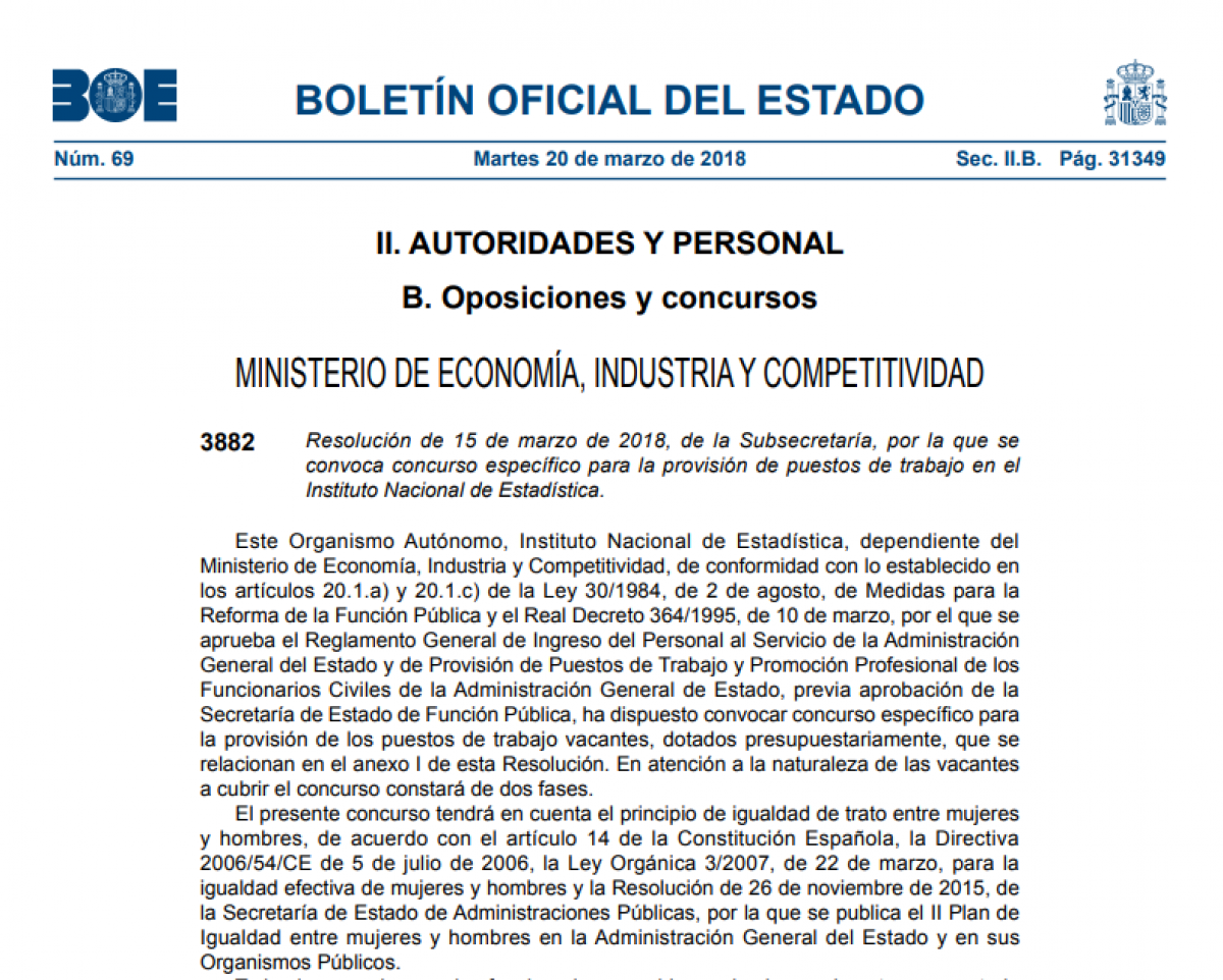 BOE de 20 de marzo de 2018