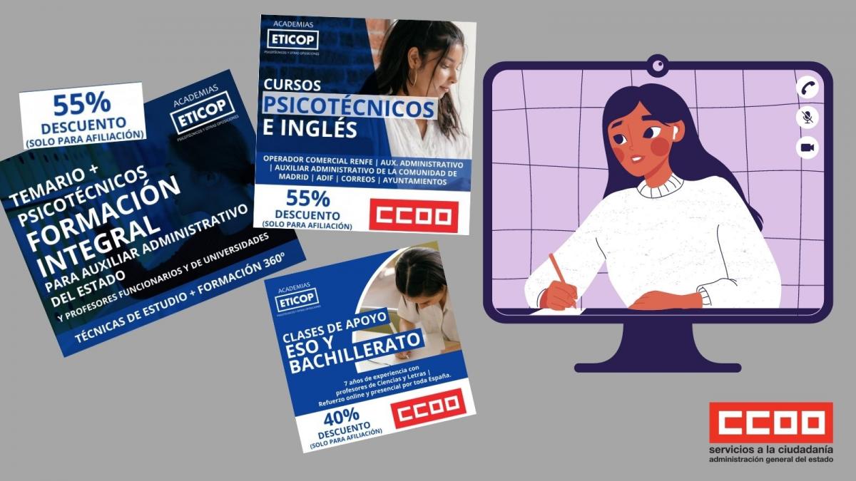 Cursos y descuentos para la afiliacin de CCOO.