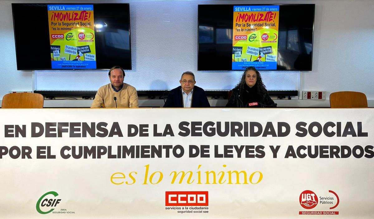 CCOO, CSIF, y UGT seguimos con las movilizaciones en la Seguridad Social