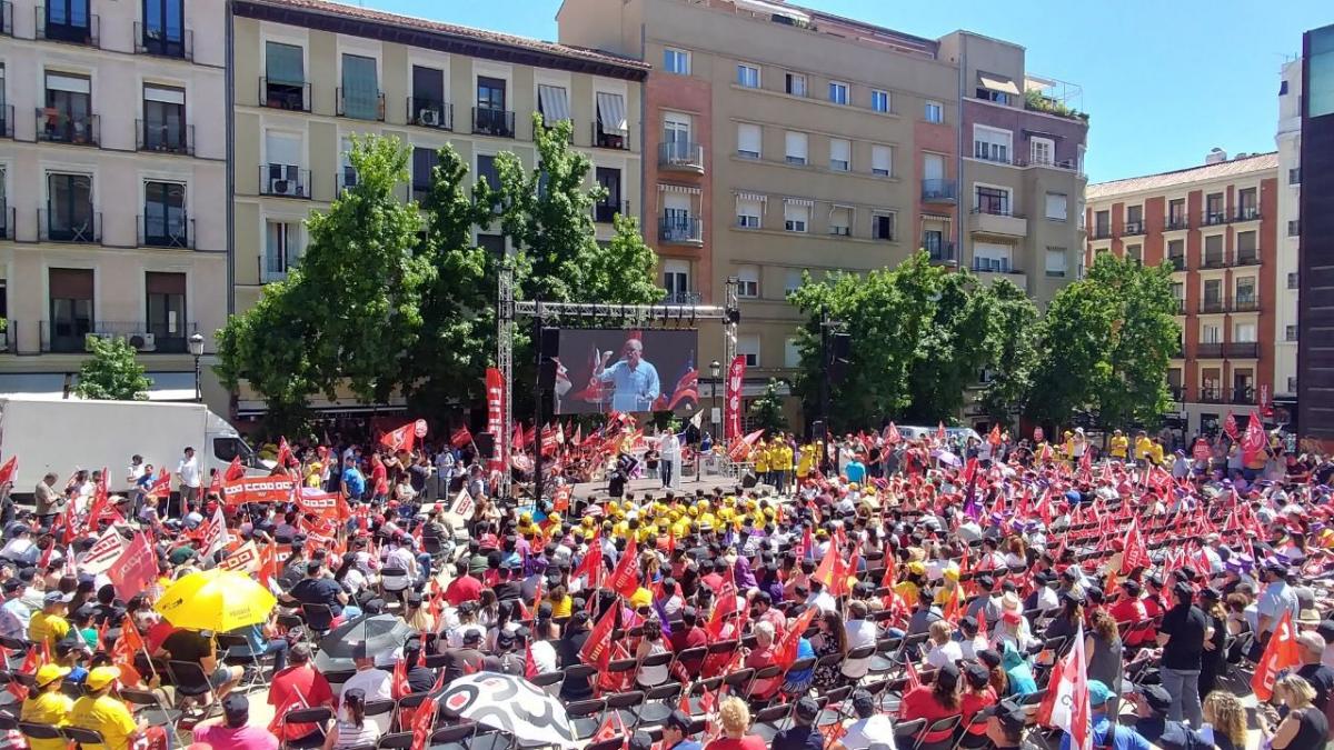 Acto en Madrid de negociadores y negociadoras laborales de CCOO y UGT #SalarioOConflicto (foto CS CCOO)