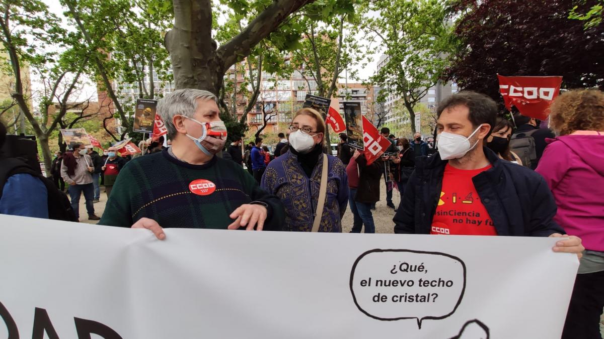 Concentracin en Madrid frente al Ministerio de Ciencia e Innovacin.