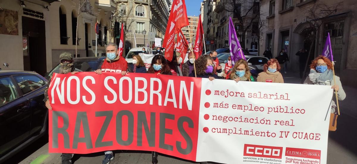 Manifestacin CCOO, 27 de enero de 2022, en las sedes de Funcin Pblica de la AGE.