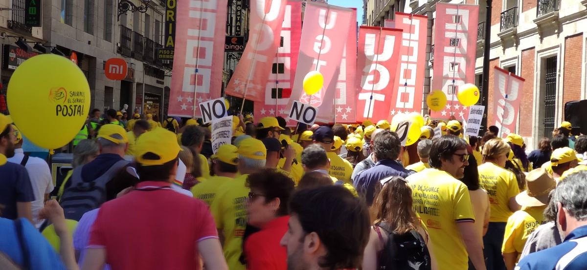 Gran marcha en Madrid #1JUN en defensa del Servicio Pblico de Correos.