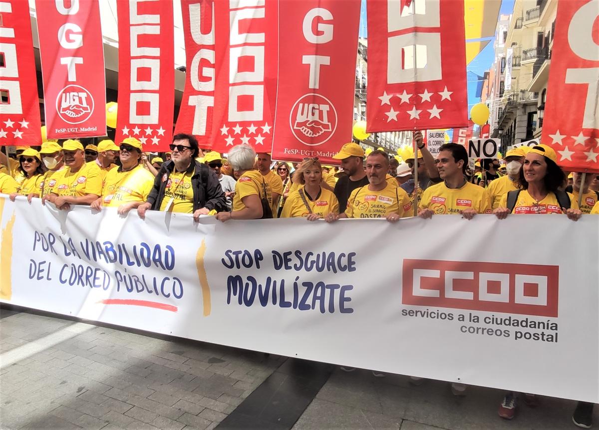 Gran marcha en Madrid #1JUN en defensa del Servicio Pblico de Correos.
