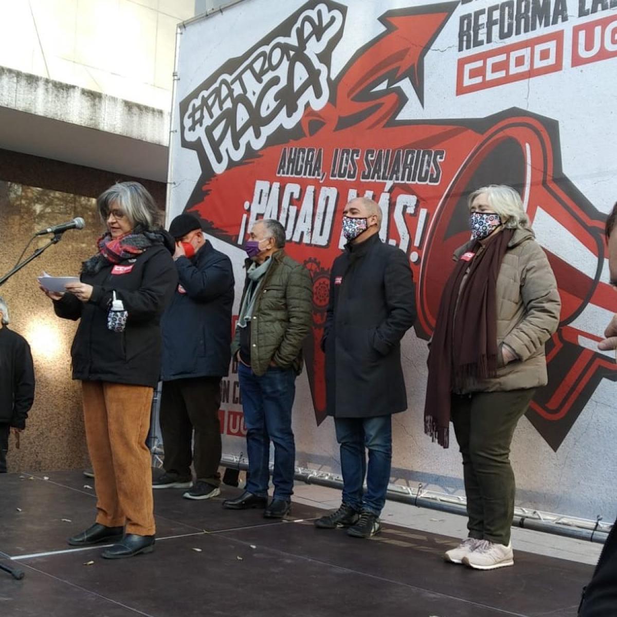 Salarios dignos, negociacin colectiva y derogacin de las reformas laborales, concentracin de l 16 de diciembre de 2021.