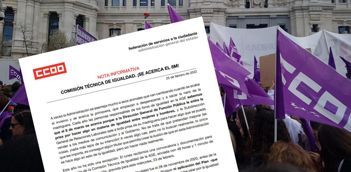 Nota informativa de CCOO.