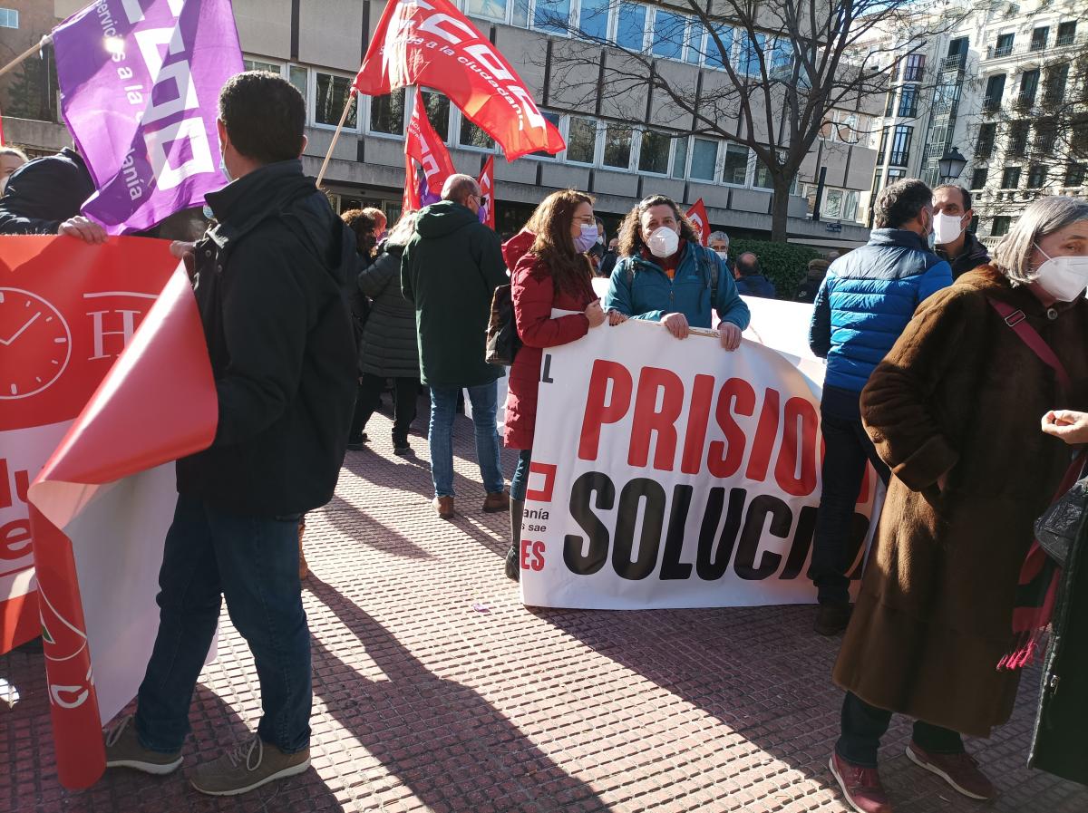 Manifestacin CCOO, 27 de enero de 2022, en las sedes de Funcin Pblica de la AGE.