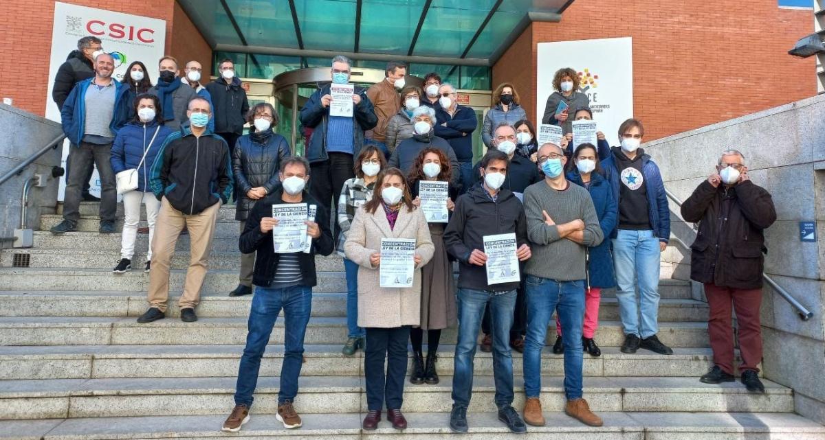 Concentraciones del 2M ante los centros de trabajo dependientes del Consejo Superior de Investigaciones Cientficas (CSIC).