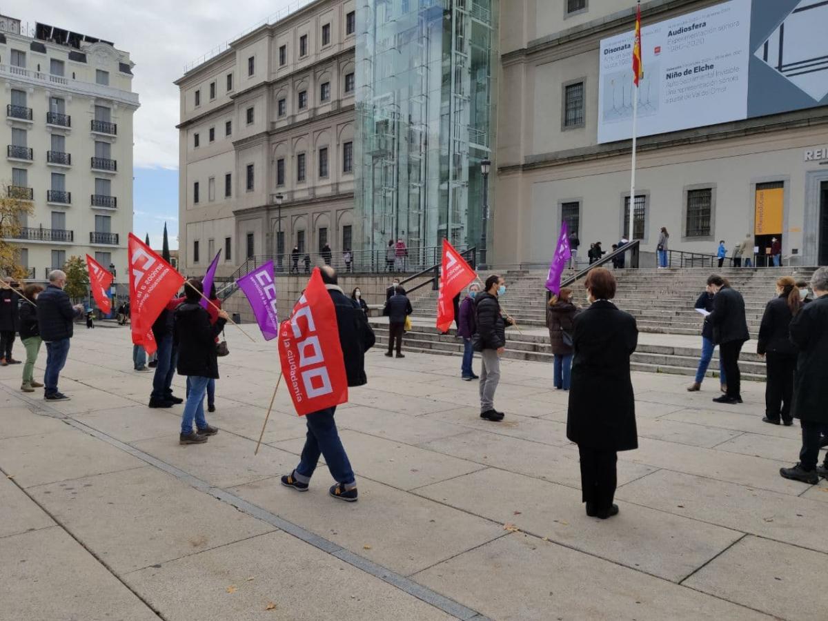 Concentracin de CCOO en el Museo Reina Sofa