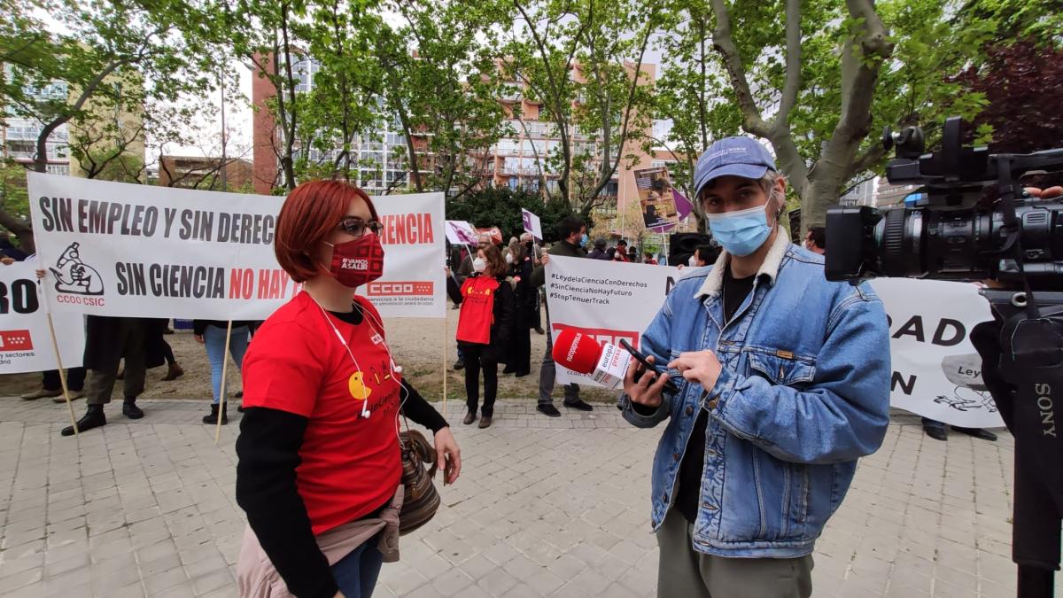 Concentracin en Madrid frente al Ministerio de Ciencia e Innovacin.