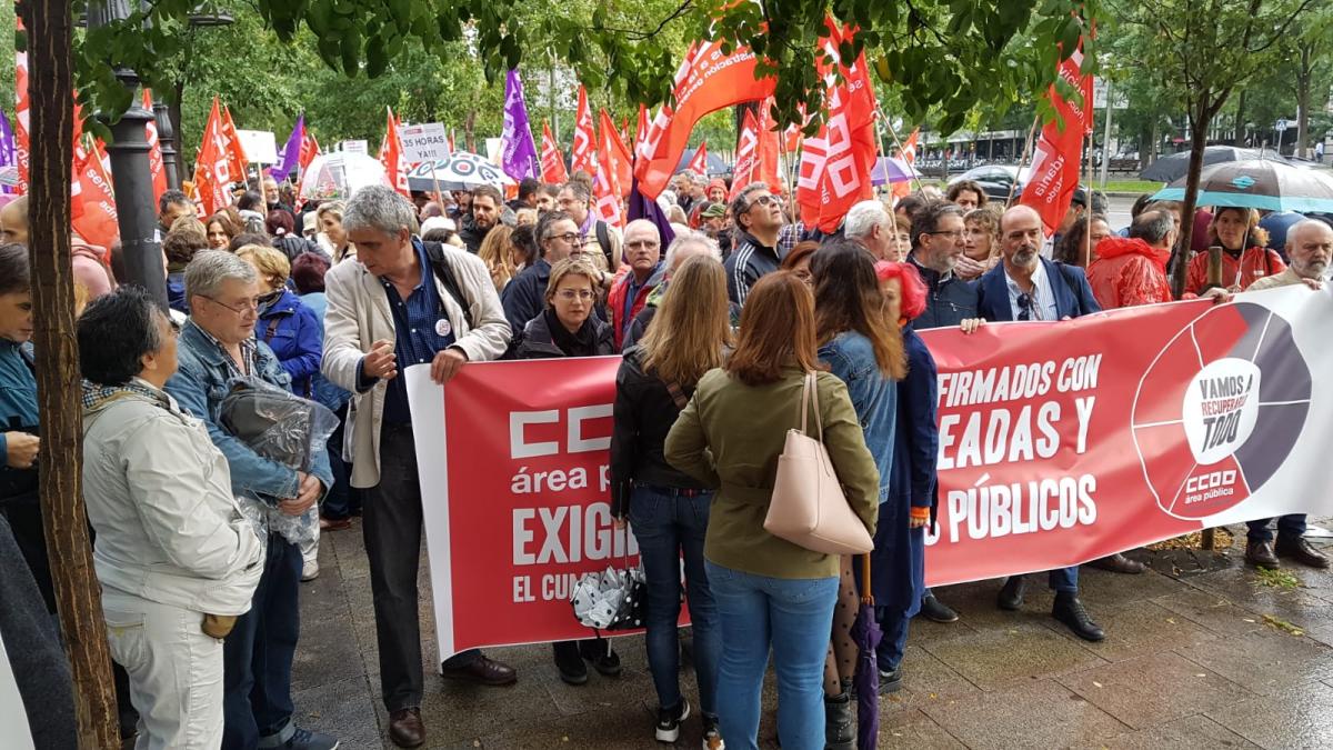 Concentracin 17O de CCOO frente al Ministerio de Poltica Territorial y Funcin Pblica
