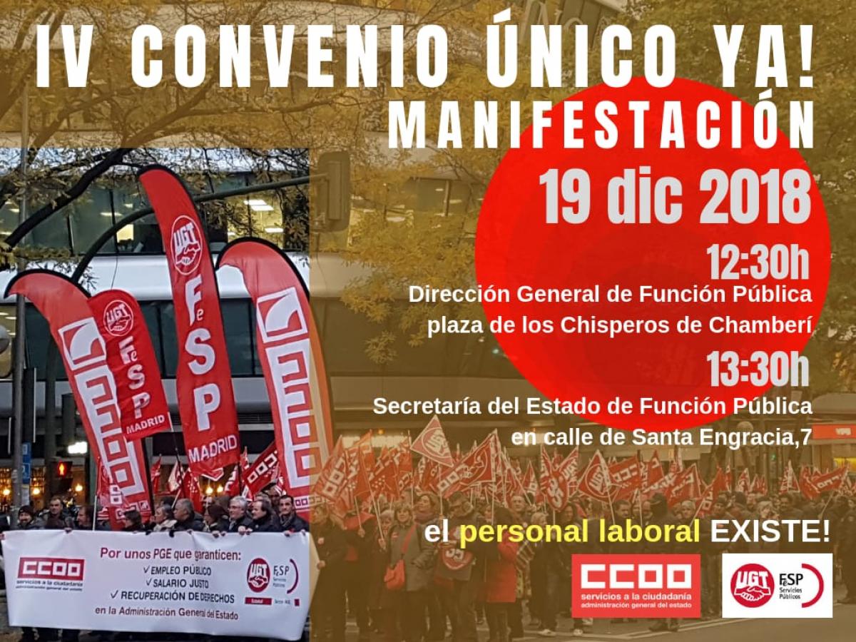 Manifestacin 19 dic 2018, nuevo Convenio nico Ya!