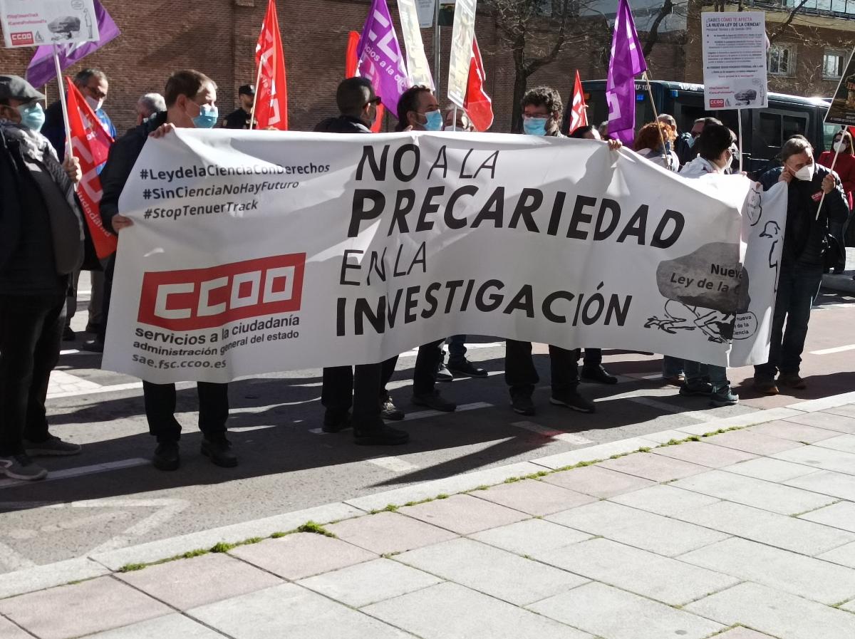 Manifestacin CCOO, 27 de enero de 2022, en las sedes de Funcin Pblica de la AGE.