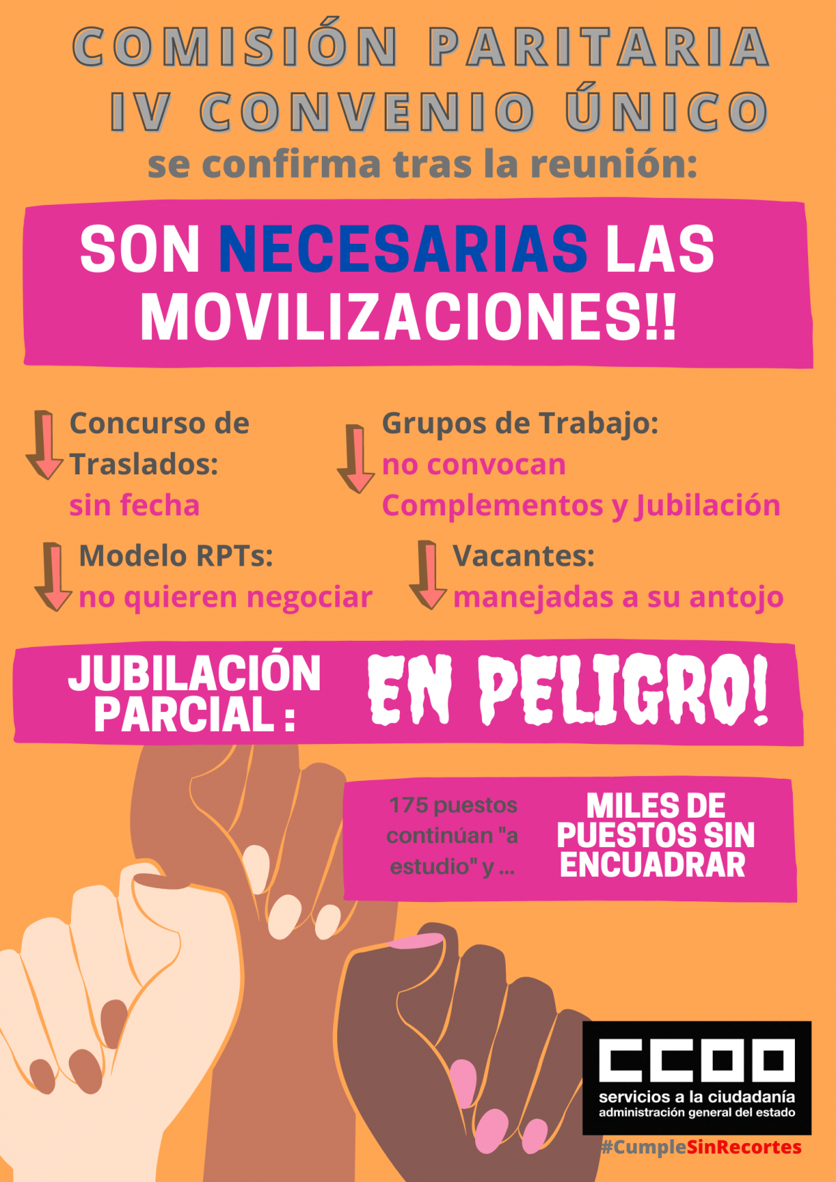 Cartel de la reunin de la C.P. del IV Convenio nico