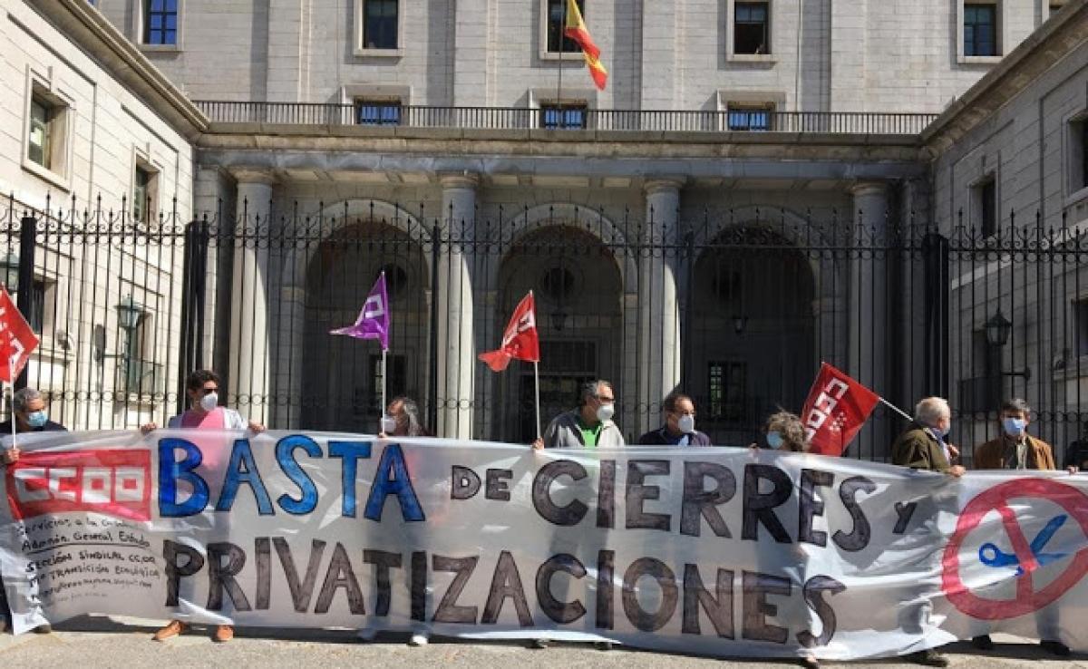 Concentracin ante la sede Nuevos Ministerios