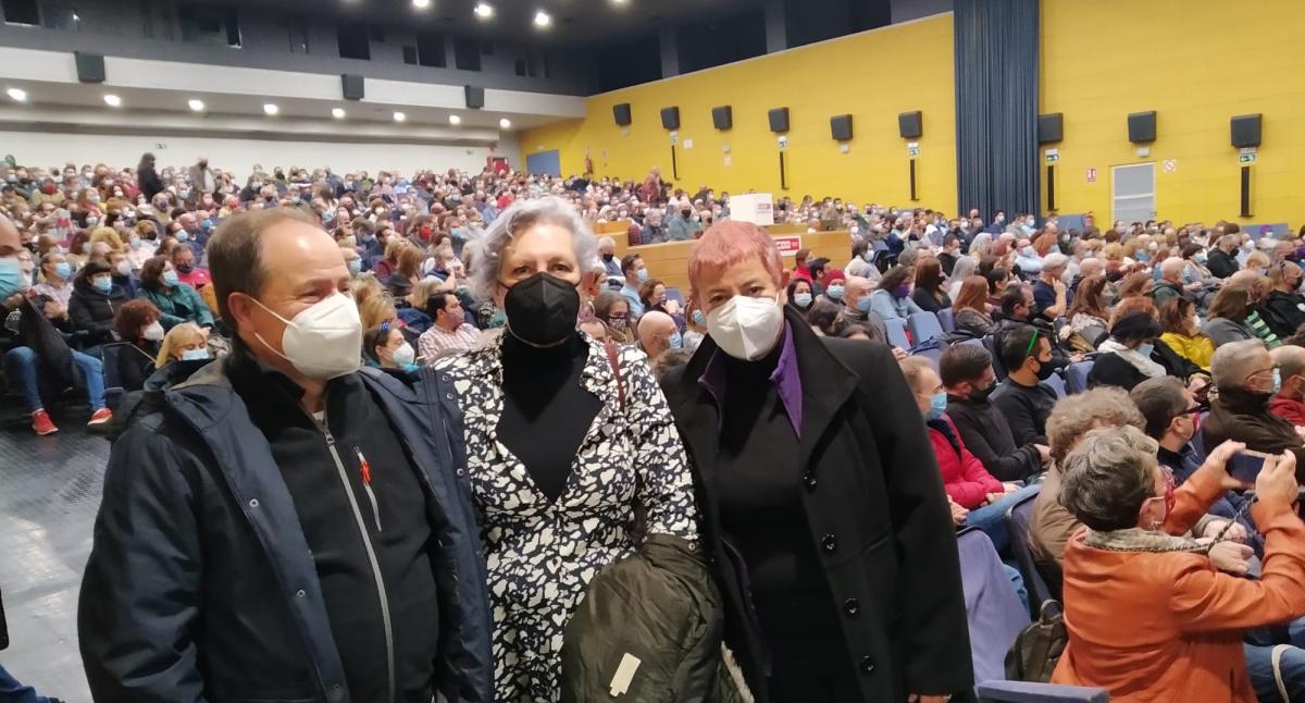 Jos Manuel Vera, Carolina Fras y M Jos Timn (CCOO) en laAsamblea del 5 de noviembre de 2021 de delegados y delegadas en Madrid.