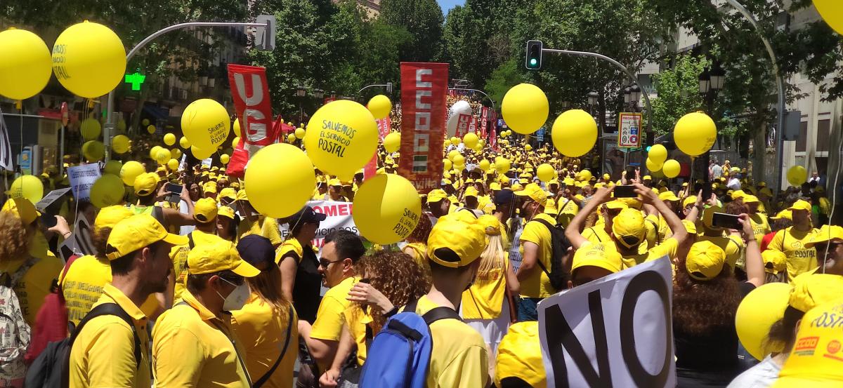 Gran marcha en Madrid #1JUN en defensa del Servicio Pblico de Correos.