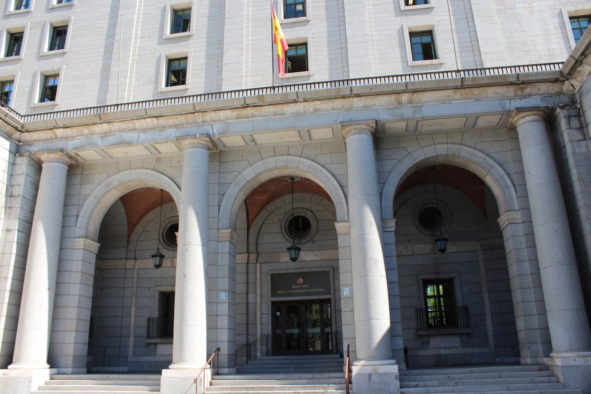 Fachada del Ministerio para la Transicin Ecolgica
