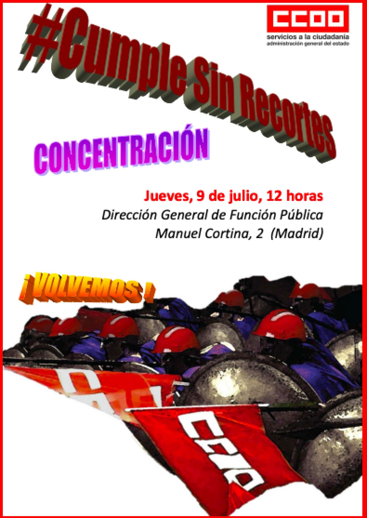 Campaa de CCOO en la AGE #CumpleSinRecortes