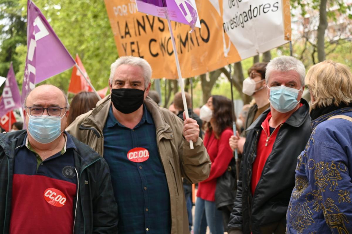 Concentracin frente al Ministerio de Ciencia e Innovacin, en Madrid, contra la reforma de la Ley de Ciencia.