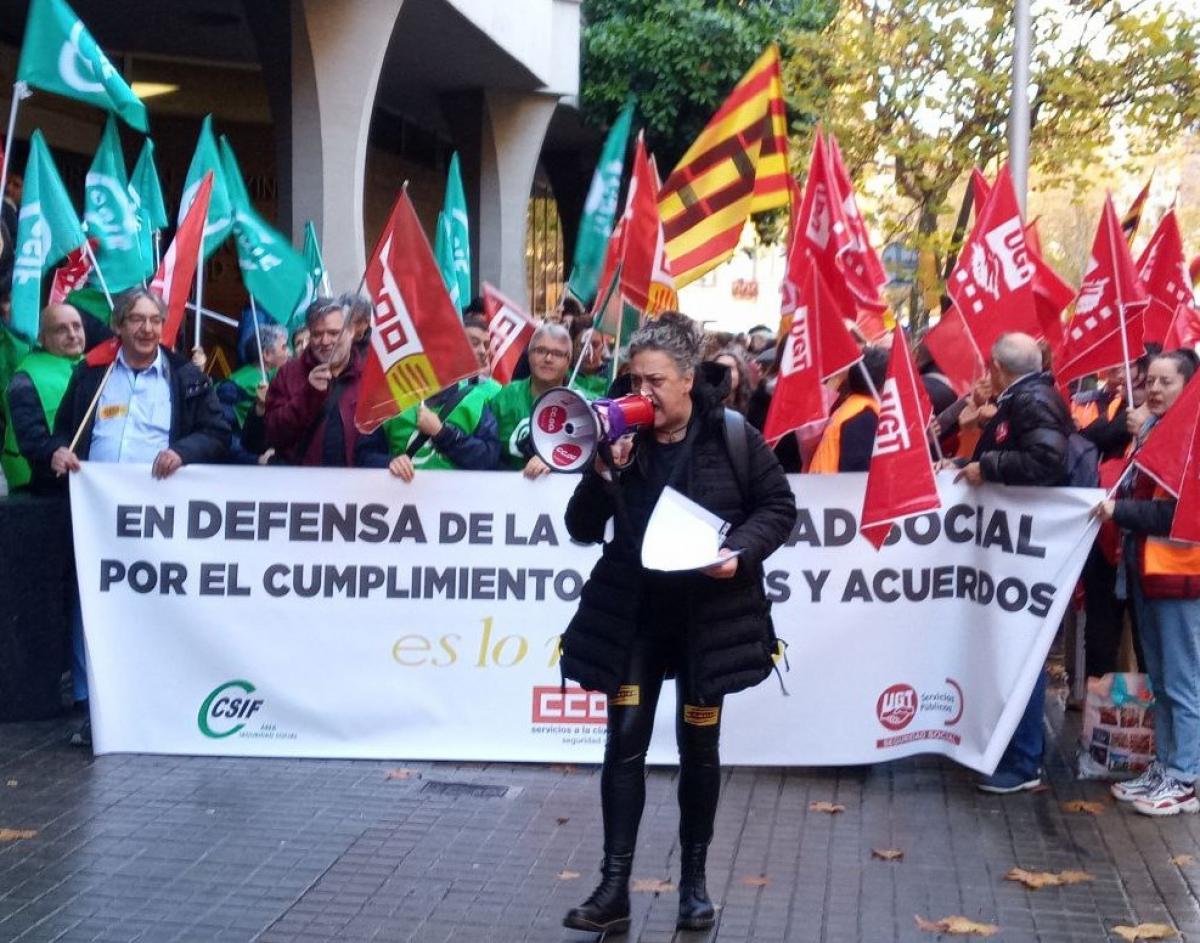 Movilizacin de trabajadores y trabajadoras de la Seguridad Social de Barcelona