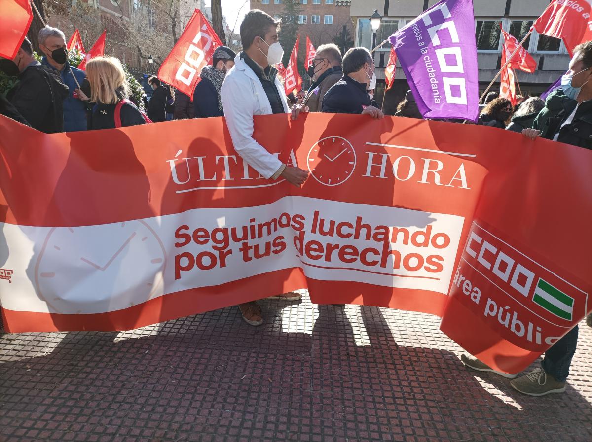 Concentracin de CCOO, 27 de enero de 2022, en las sedes de Funcin Pblica de la AGE.