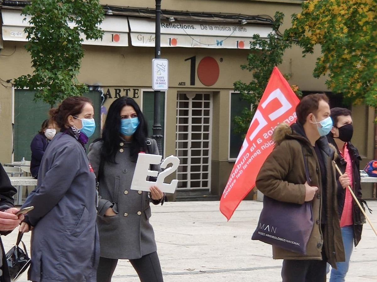 Concentracin de CCOO en el Museo Reina Sofa