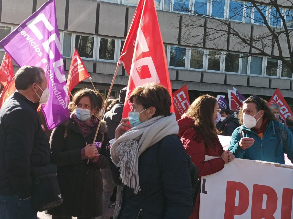 Manifestacin CCOO, 27 de enero de 2022, en las sedes de Funcin Pblica de la AGE.