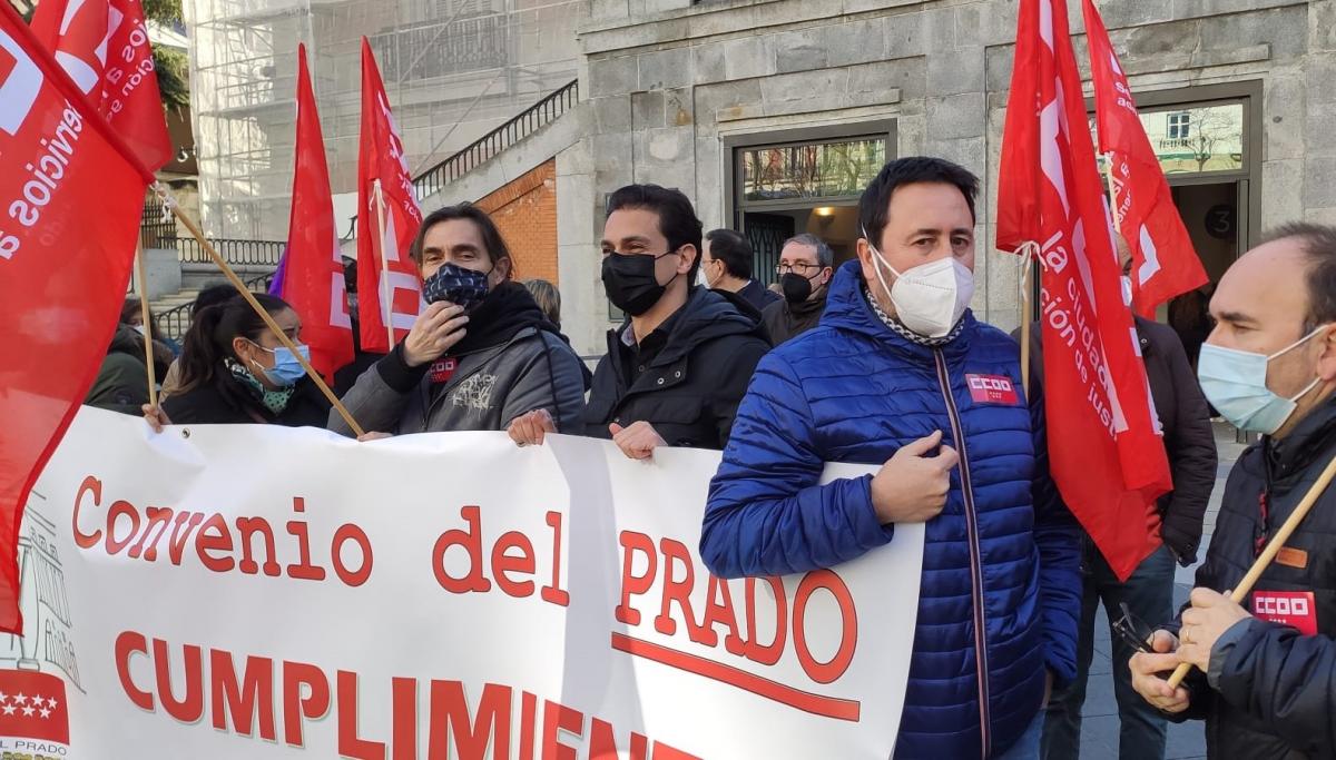 Concentracin en defensa de un convenio digno en el Museo del Prado (13-01-2022).