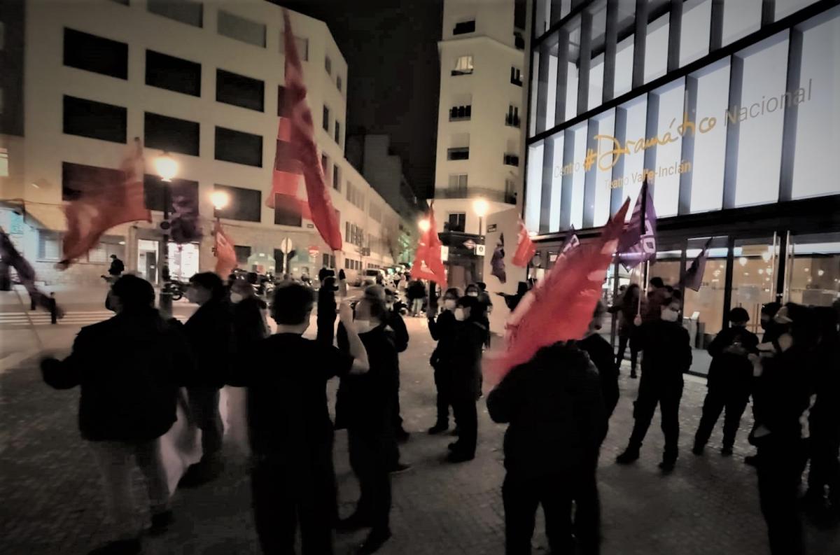 Concentracin de CCOO en el Teatro Valle-Incln