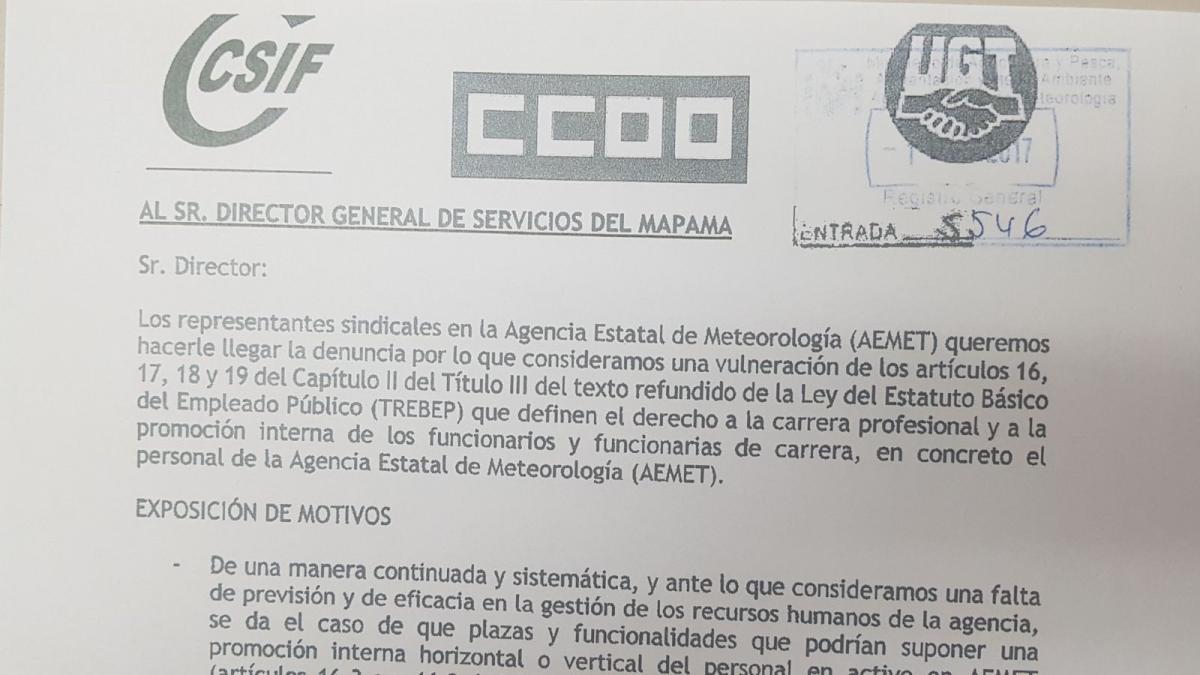 Denuncia al DG de Servicios del MAPAMA
