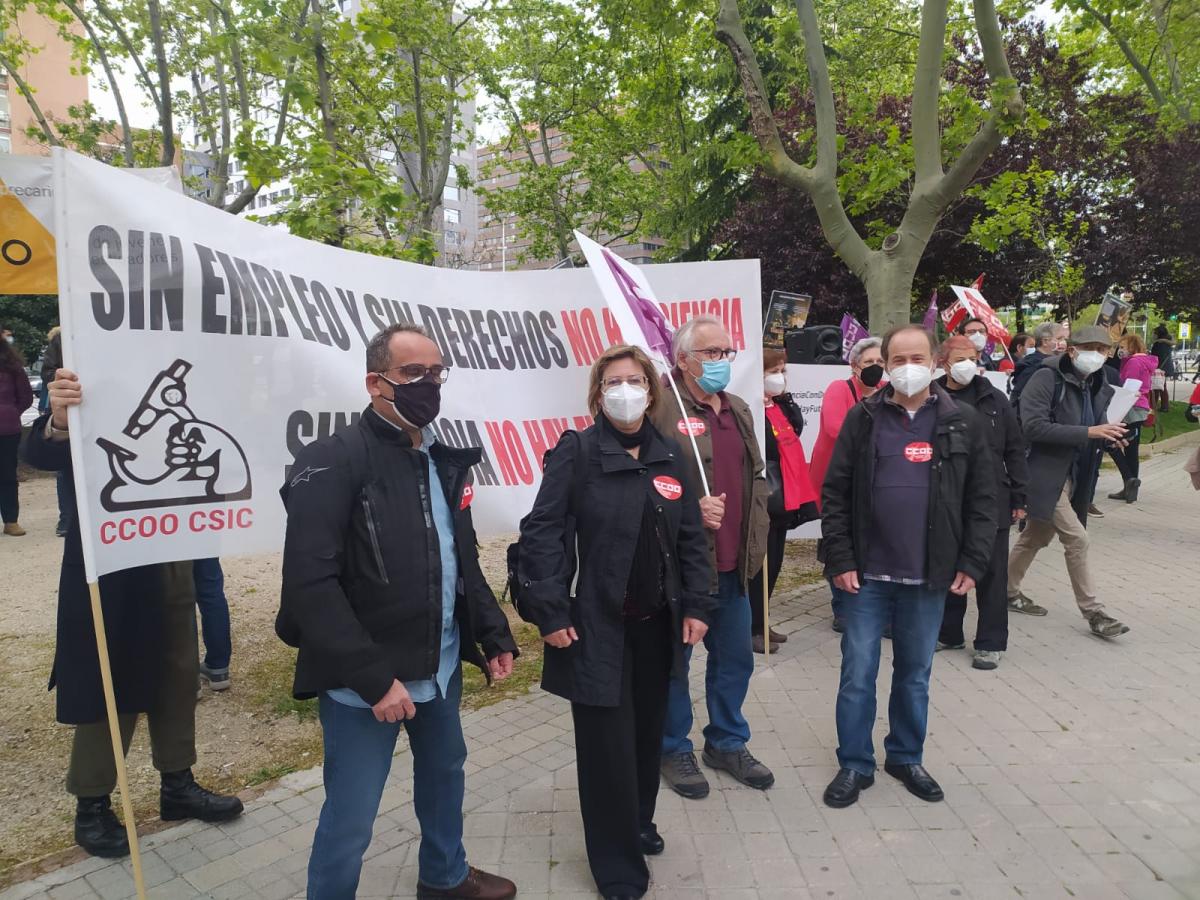 Concentracin frente al Ministerio de Ciencia e Innovacin, en Madrid, contra la reforma de la Ley de Ciencia.