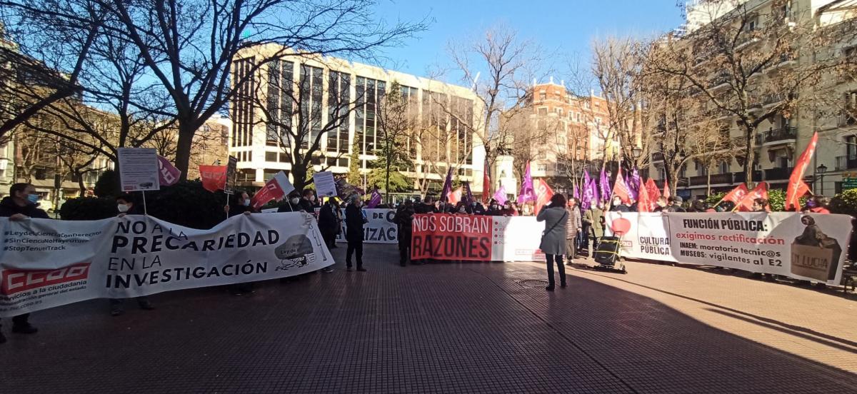 Manifestacin CCOO, 27 de enero de 2022, en las sedes de Funcin Pblica de la AGE.