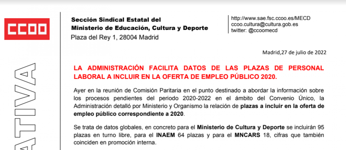 Nota informativa.