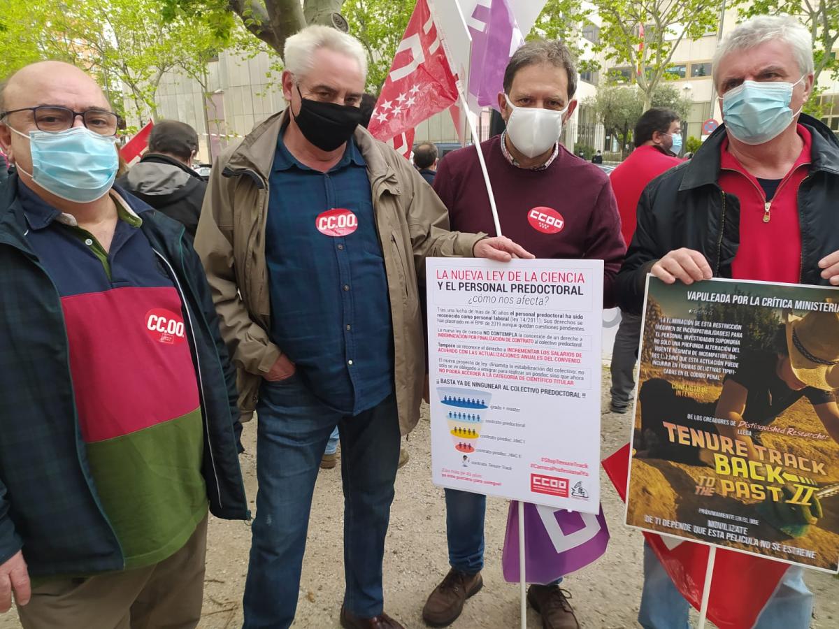 Concentracin frente al Ministerio de Ciencia e Innovacin, en Madrid, contra la reforma de la Ley de Ciencia.