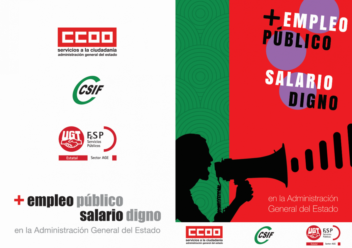 Portada del Dptico "Ms empleo Pblico, Salario Digno"