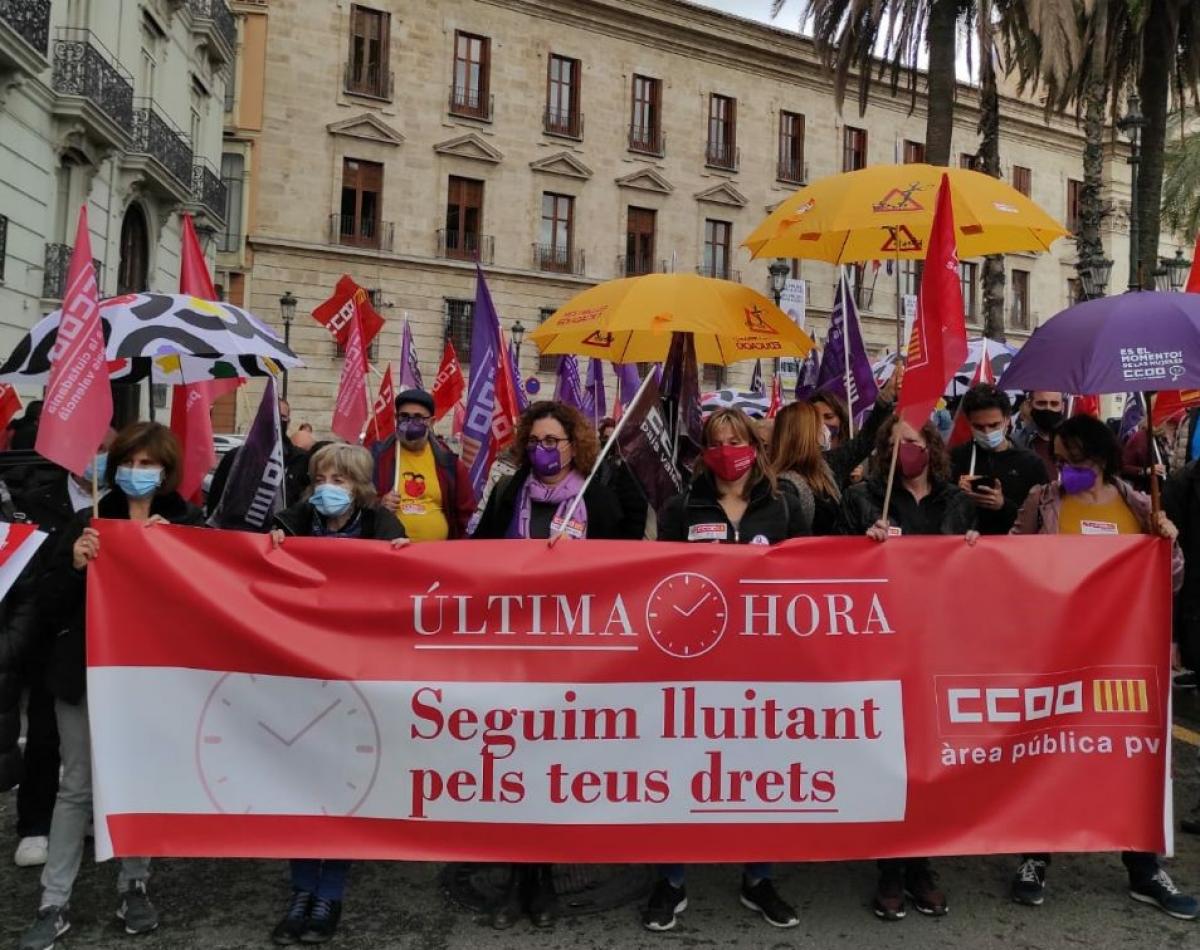 CCOO exige el cumplimiento de los acuerdos y la recuperacin de la negociacin en el rea pblica (Comunidad Valenciana).