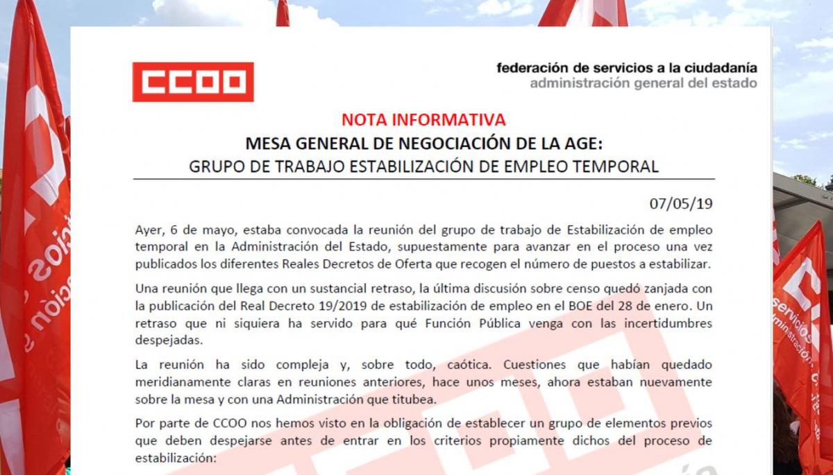 Nota grupo de Estabilizacin de empleo temporal