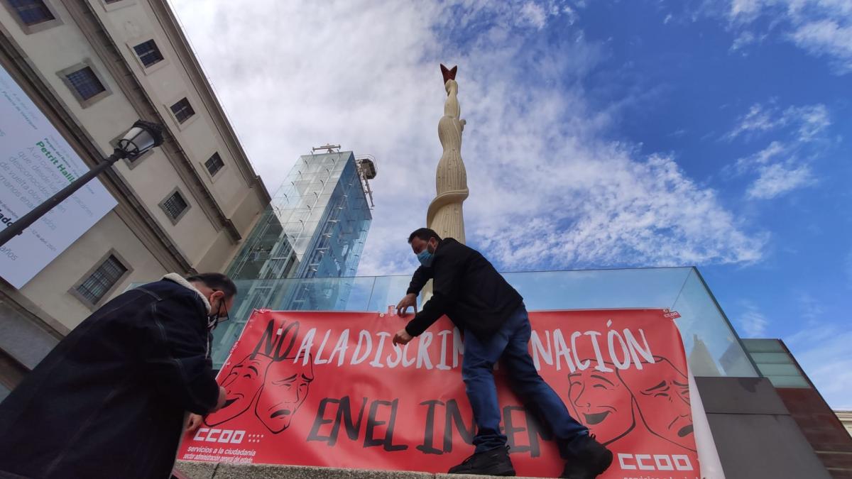 Concentracin de CCOO en el Museo Reina Sofa