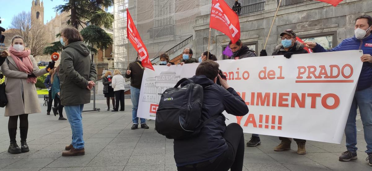 Concentracin en defensa de un convenio digno en el Museo del Prado