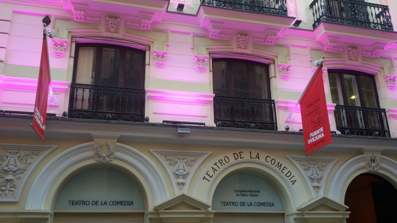 Fachada del Teatro de la Comedia (INAEM) el 8 de marzo de 2017
