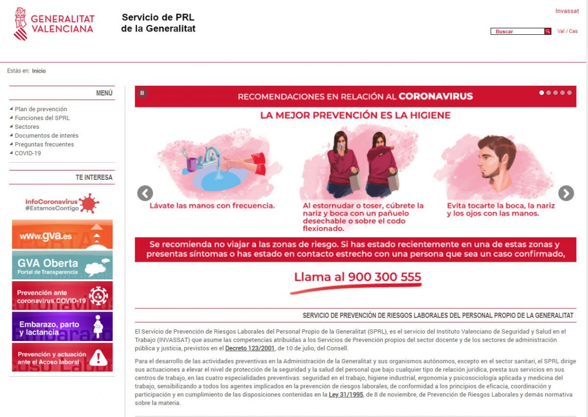 Web del SPRL de la Generalitat