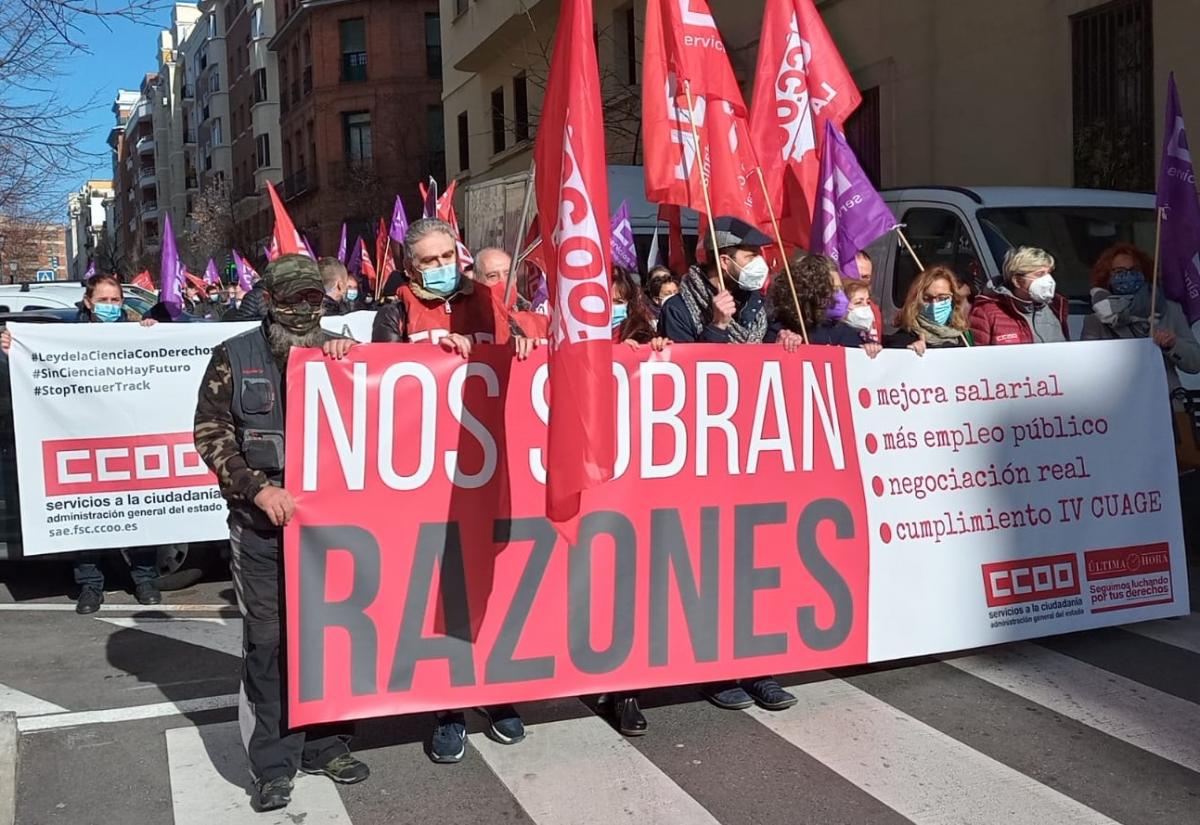 Concentracin de hoy, 27 de enero, de CCOO en las sedes de Funcin Pblica de la AGE.